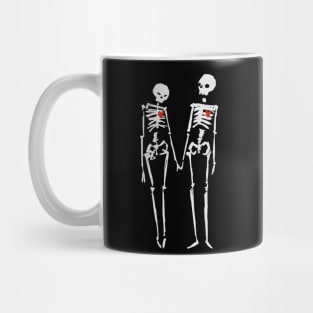 lovers skeleton with heart valentinesday tarot Mug